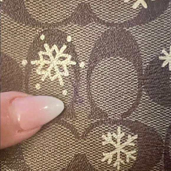 Coach Brown Signature Continental Wallet with Gold Snowflake Motif - Picture 6 of 6